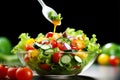 healthy food fresh vegetable salad and fork. Royalty Free Stock Photo