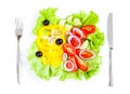 Healthy food fresh vegetable salad top view Royalty Free Stock Photo