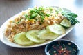 Healthy food fried rice chicken with egg and green Royalty Free Stock Photo
