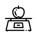 Healthy Food Fruit Apple Vector Thin Line Icon Royalty Free Stock Photo