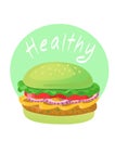 Healthy food. Green vegetable burger