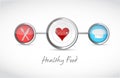 healthy food healthy heart link diagram Royalty Free Stock Photo