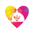 Healthy food heart shape concept logo template vector. Royalty Free Stock Photo