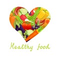 Healthy food. Heart of vegetables