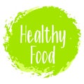 Healthy food icon, painted label vector emblem