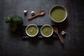 Healthy food ingredient fresh broccoli soup served Royalty Free Stock Photo