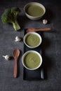 Healthy food ingredient fresh broccoli soup served Royalty Free Stock Photo