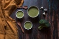 Healthy food ingredient fresh broccoli soup served Royalty Free Stock Photo