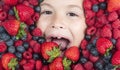 Healthy food for kids. Berries mix of strawberry, blueberry, raspberry, blackberry. Assorted mix of strawberry