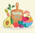 healthy food lettering