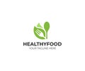 Healthy food logo template. Organic food vector design