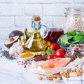Healthy food, low cholesterol, heart, diabetes, diet for middle aged Royalty Free Stock Photo
