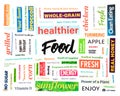 Healthy food nutrition world cloud concept