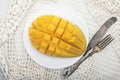 Healthy food mango fruit on white table background Royalty Free Stock Photo