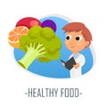 Healthy food medical concept. Vector illustration. Royalty Free Stock Photo