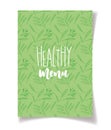 Healthy food, menu brochure health balance nutrition diet background