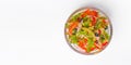 Healthy food - mix vegetable salad served in a bowl over white background. Healthy eating, delicious snack or dinner Royalty Free Stock Photo