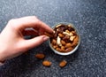 Healthy food, nuts and dried fruit mix