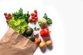 Healthy food in paper bag Royalty Free Stock Photo