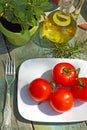 Healthy food, pasta and tomatoes Royalty Free Stock Photo