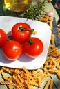 Healthy food, pasta and tomatoes Royalty Free Stock Photo