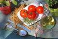 Healthy food, pasta and tomatoes Royalty Free Stock Photo