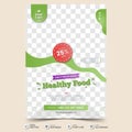 Healthy food poster template with photo space