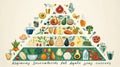 Healthy Food Pyramid, Guide to Balanced Eating Royalty Free Stock Photo