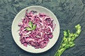 Red cabbage, Healthy food, salad, parsley, sliced, vegetarian Royalty Free Stock Photo