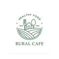 Healthy Food Restaurant logo design , a restaurant with a rural concept that provides traditional organic food and drinks vector Royalty Free Stock Photo