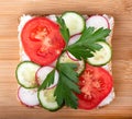 Healthy food sandwich whole grain bread on a wooden background Royalty Free Stock Photo