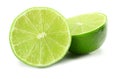 healthy food. sliced lime isolated on white background top view Royalty Free Stock Photo