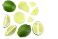 healthy food. sliced lime isolated on white background top view Royalty Free Stock Photo