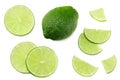 healthy food. sliced lime isolated on white background top view Royalty Free Stock Photo