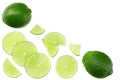 healthy food. sliced lime isolated on white background top view Royalty Free Stock Photo