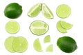 healthy food. sliced lime isolated on white background top view Royalty Free Stock Photo