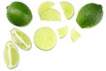 healthy food. sliced lime isolated on white background top view Royalty Free Stock Photo