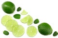 healthy food. sliced lime isolated on white background top view Royalty Free Stock Photo