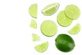 healthy food. sliced lime isolated on white background top view Royalty Free Stock Photo