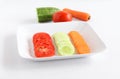 Healthy Food Slices of Tomato, Cucumber and Carrot