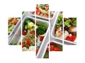 Healthy food take away in boxes Royalty Free Stock Photo