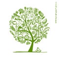 Healthy food tree, sketch for your design