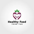 Healthy food vector logo design template idea Royalty Free Stock Photo