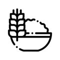 Healthy Food Wheat Spikelet Vector Thin Line Icon