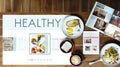 Healthy Foods Wellbeing Lifestyle Nutrition Concept Royalty Free Stock Photo
