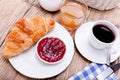 Healthy french breakfast coffee croissant Royalty Free Stock Photo