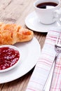 Healthy french breakfast coffee croissant Royalty Free Stock Photo