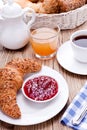 Healthy french breakfast coffee croissant Royalty Free Stock Photo