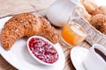 Healthy french breakfast coffee croissant Royalty Free Stock Photo