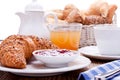 Healthy french breakfast coffee croissant Royalty Free Stock Photo